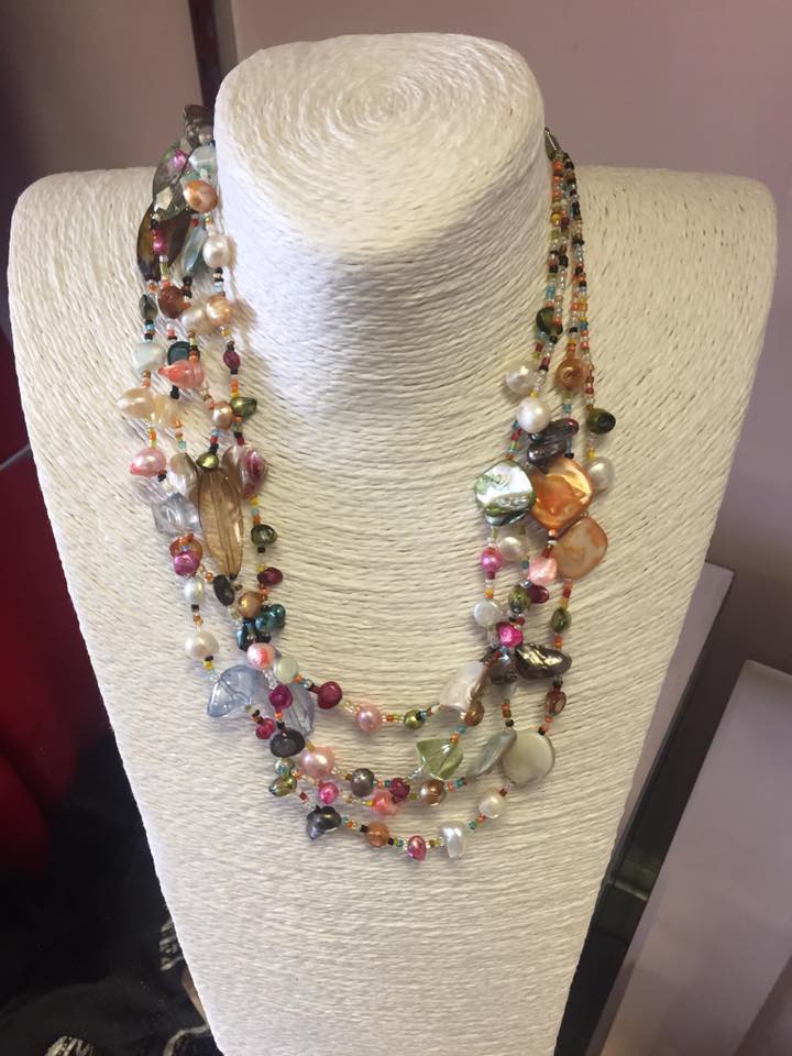Multi colour stone necklace